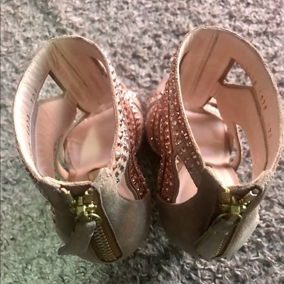 Casadei womens open toe leather heels size 7 Rhinestones - Picture 12 of 14